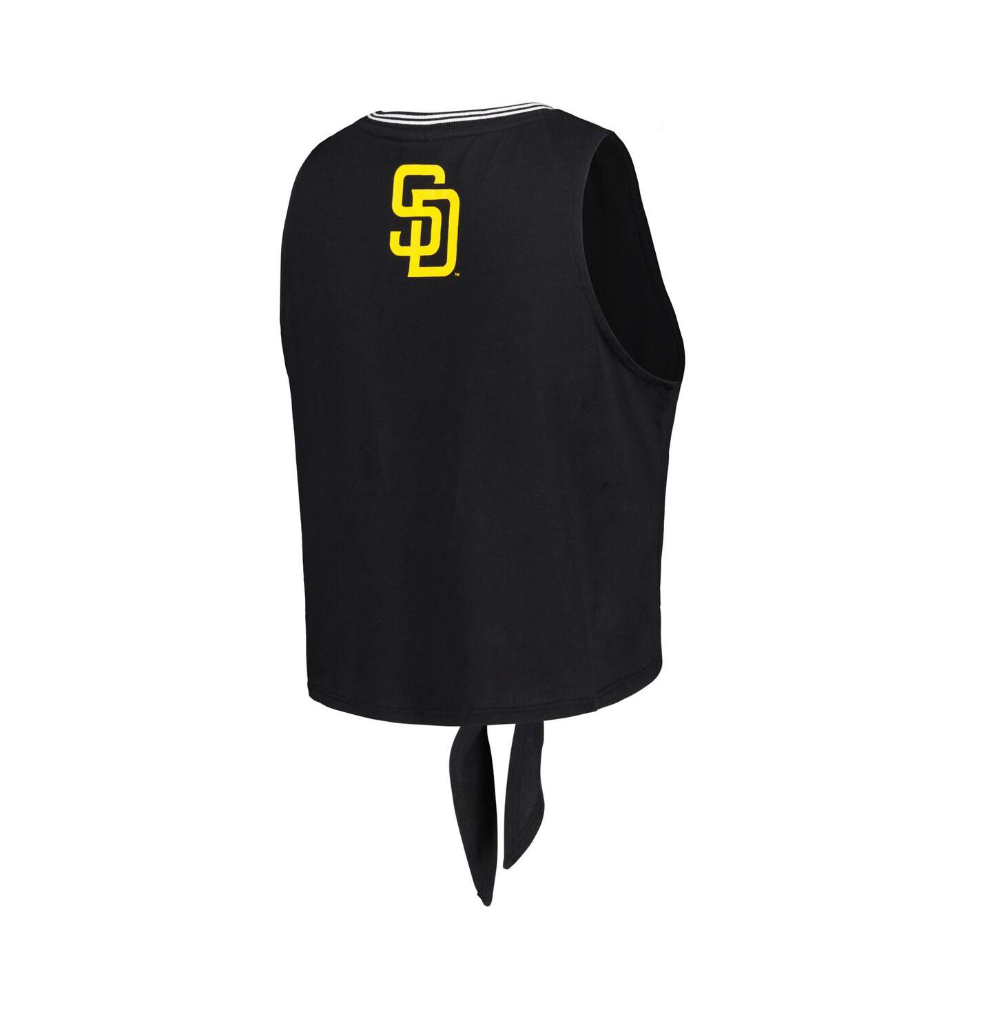 Женский топ The Wild Collective Black San Diego Padres Twisted Tie Front — фото 3