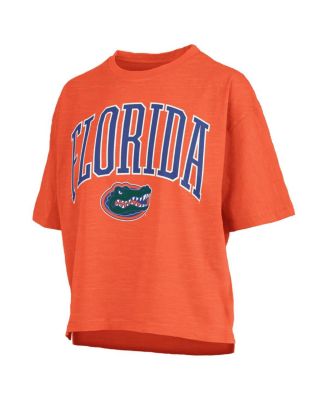 Women's&nbsp;Orange Florida Gators Nelson Arch Over Logo Waist Length Oversized Slub T-Shirt