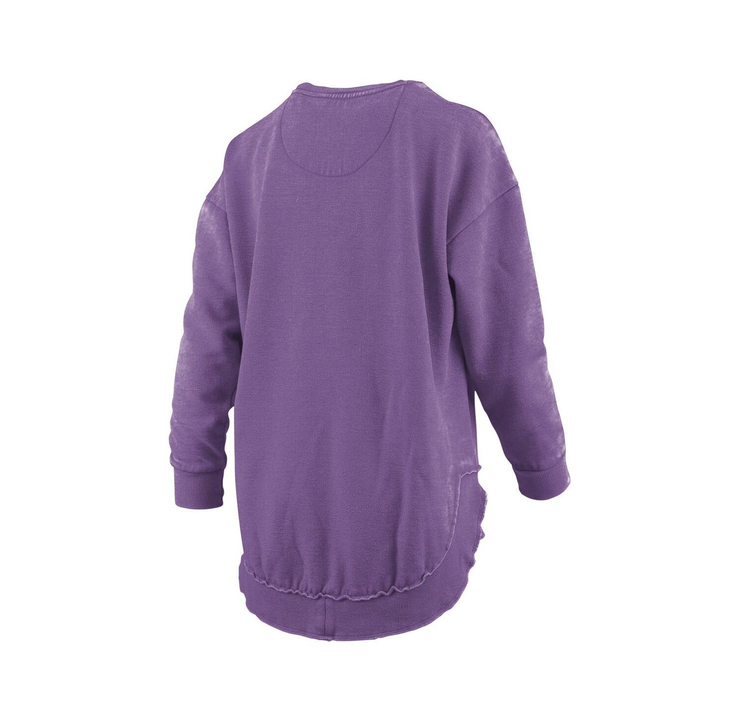 Women's Purple Washington Huskies Melange Poncho Vintage Fleece Long Sleeve Pullover Sweatshirt