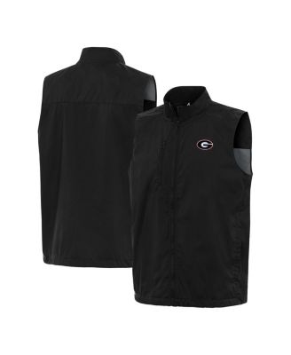 Antigua - Men's Black Georgia Bulldogs Brisk Full-Zip Vest
