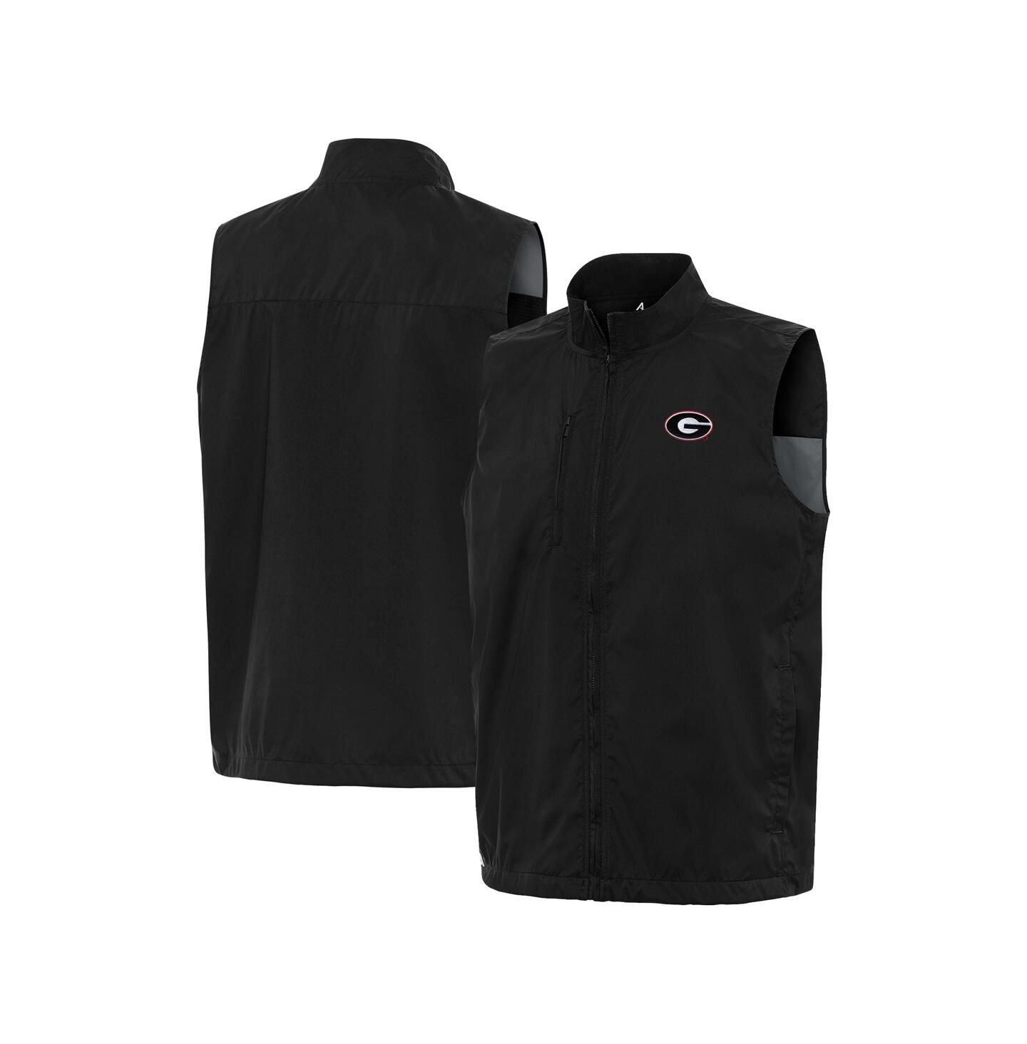 Мужской жилет Antigua Black Georgia Bulldogs Brisk Full-Zip Vest — фото 1