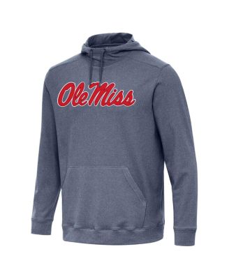 Antigua - Men's Heather Navy Ole Miss Rebels Cloud Pullover Hoodie