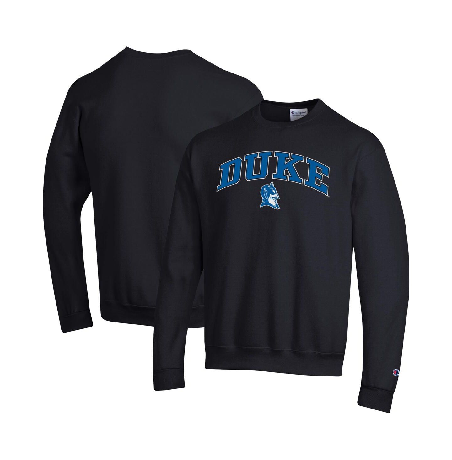 Мужская толстовка Champion Royal Duke Blue Devils Arch Over Logo Pullover, цвет: Чёрный — фото 1
