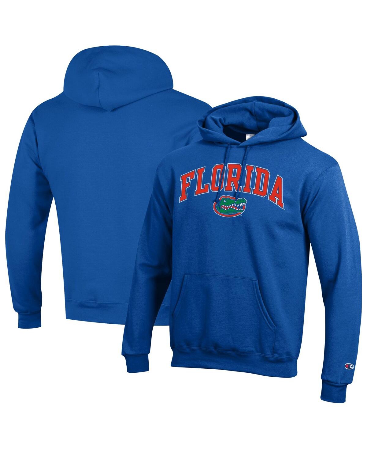 Champion Men's Charcoal Florida Gators Arched Logo Fleece Pullover Hoodie - Royal
