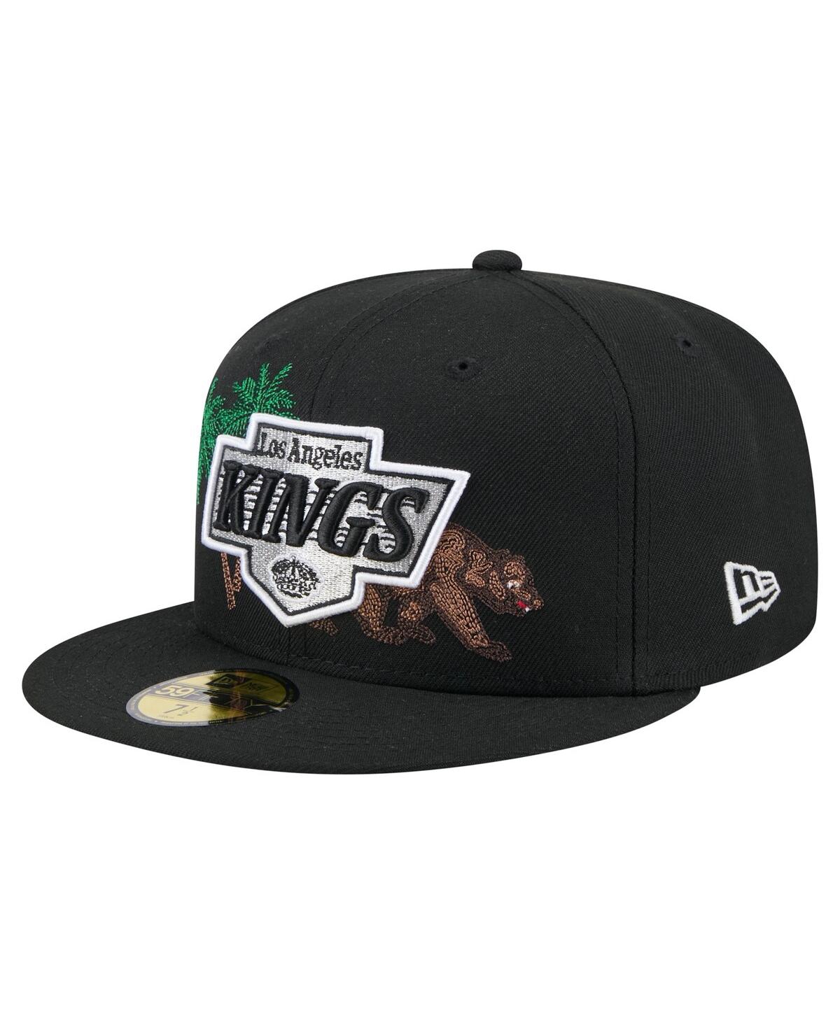 NEW ERA MEN'S BLACK LOS ANGELES KINGS STATE STITCH 59FIFTY FITTED HAT