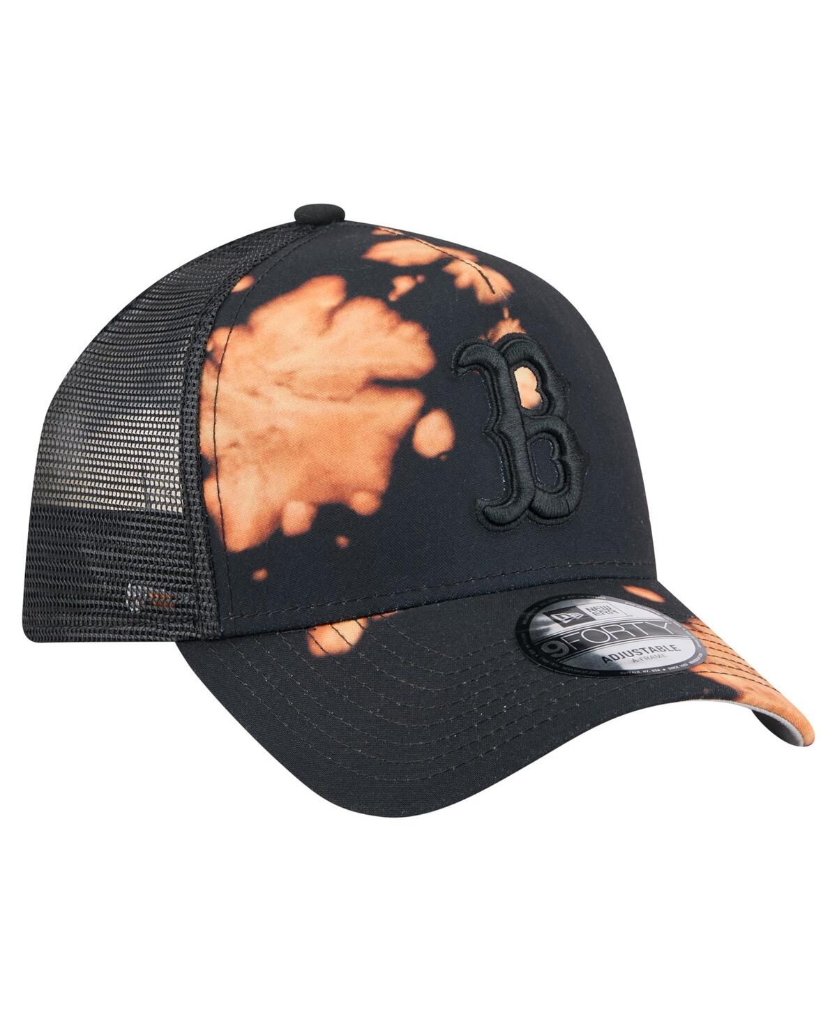 NEW ERA MEN'S BLACK BOSTON RED SOX BLEACHED A-FRAME 9FORTY ADJUSTABLE HAT 