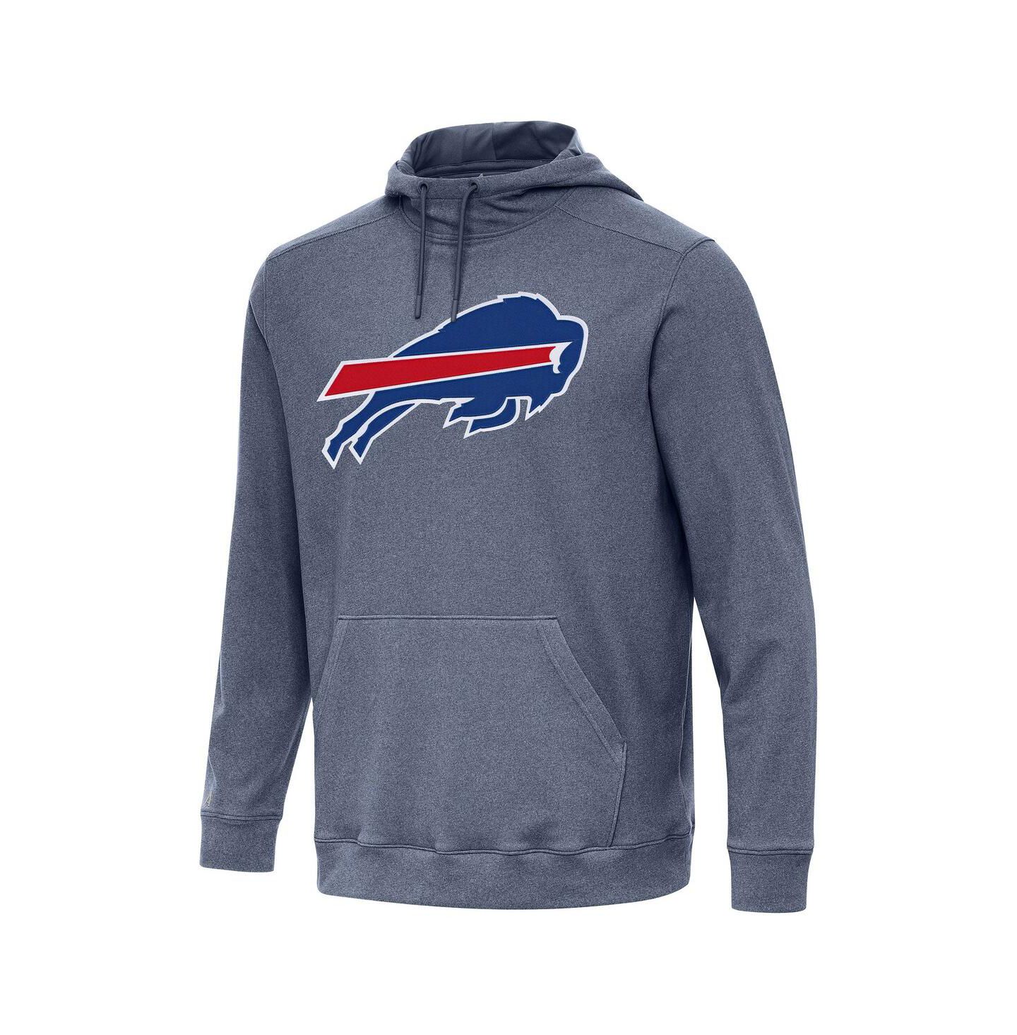 Мужское худи Antigua Heather Navy Buffalo Bills Cloud Pullover — фото 1