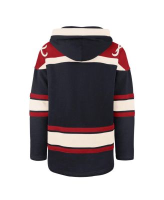 Men's Navy Atlanta Braves Superior Lacer Pullover Hoodie