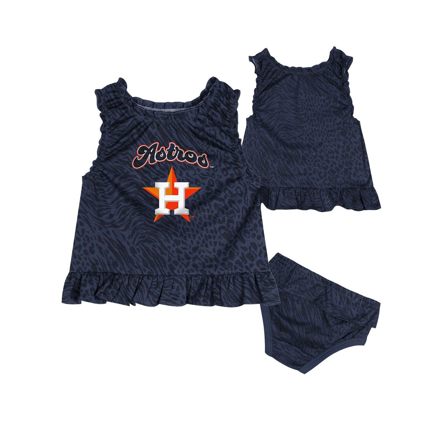 Infant Navy Houston Astros Playground Dress Bloomers Set