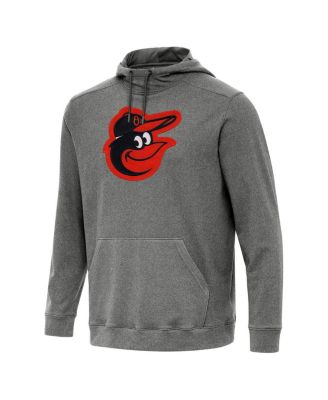 Antigua - Men's Heather Black Baltimore Orioles Cloud Pullover Hoodie