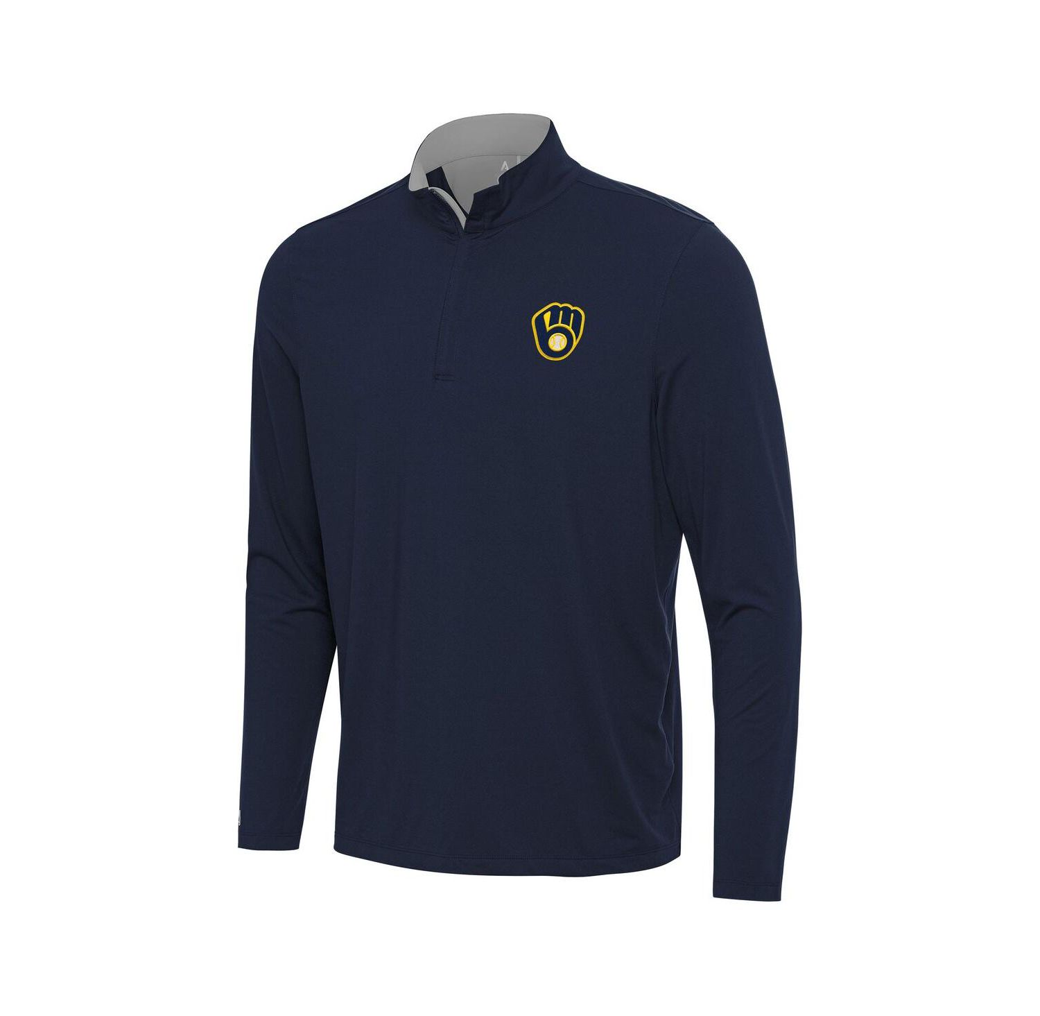 Men's Navy Milwaukee Brewers Content Quarter-Zip Top