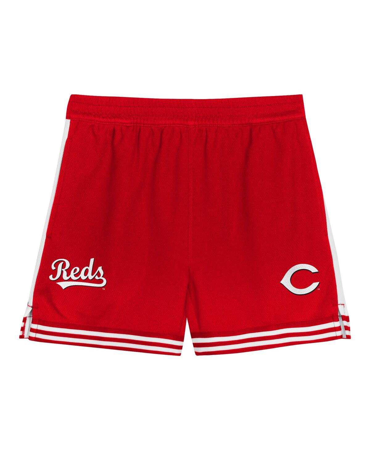 Outerstuff Toddler Gray/red Cincinnati Reds Pinch Hitter Infielder T-shirt And Shorts Set In Gray,red