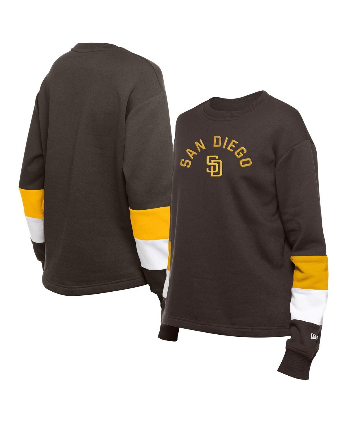 New Era Women's Brown San Diego Padres Game Day Color Pullover Sweatshirt In Brown