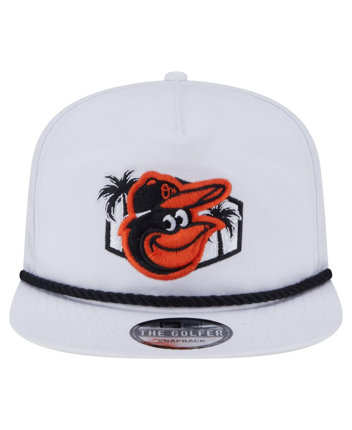 New Era Men's White Baltimore Orioles Palm Spring Training Adjustable Golfer Hat In White