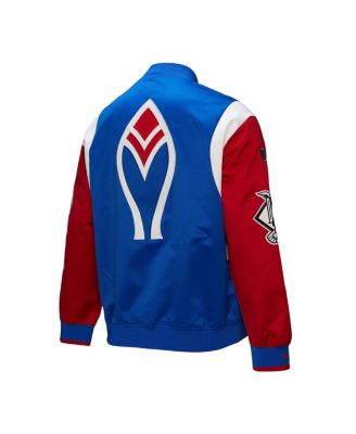 Men's Royal/Red Atlanta Braves Cooperstown Collection Team Origins Satin Full-Snap Jacket