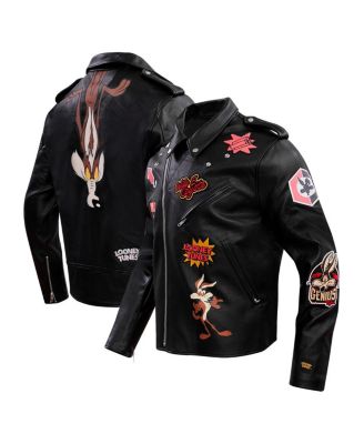 Freeze Max - Men's Black Looney Tunes Graphic Biker Full-Zip Jacket