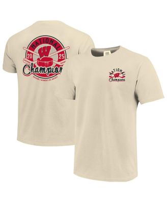 Image One - Men's Cream Wisconsin Badgers 2025 NCAA Frozen Four Women's Ice Hockey Tournament s Comfort Colors T-Shirt