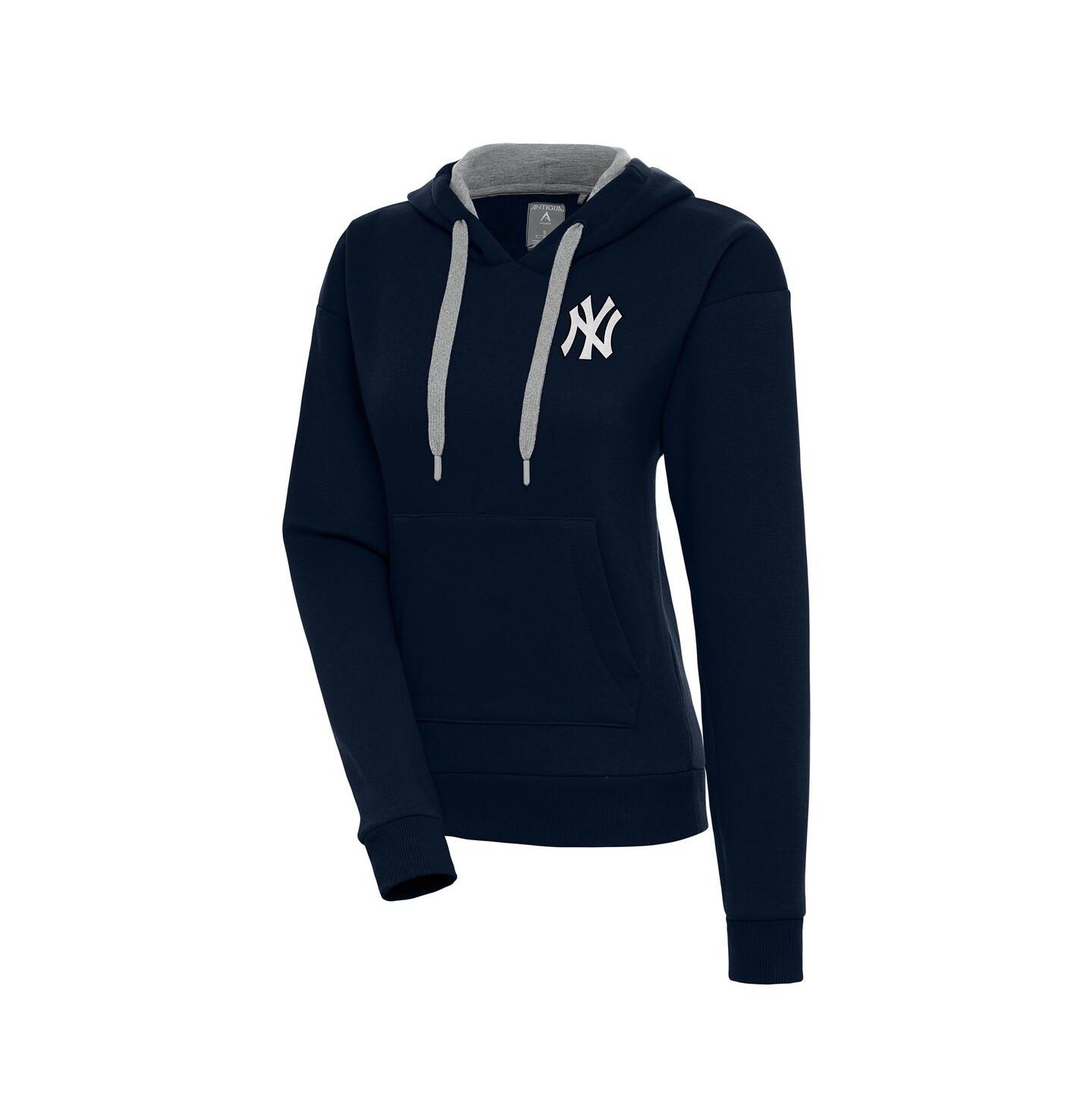 Женское худи Antigua Navy New York Yankees Brushed Metallic Victory Pullover — фото 1