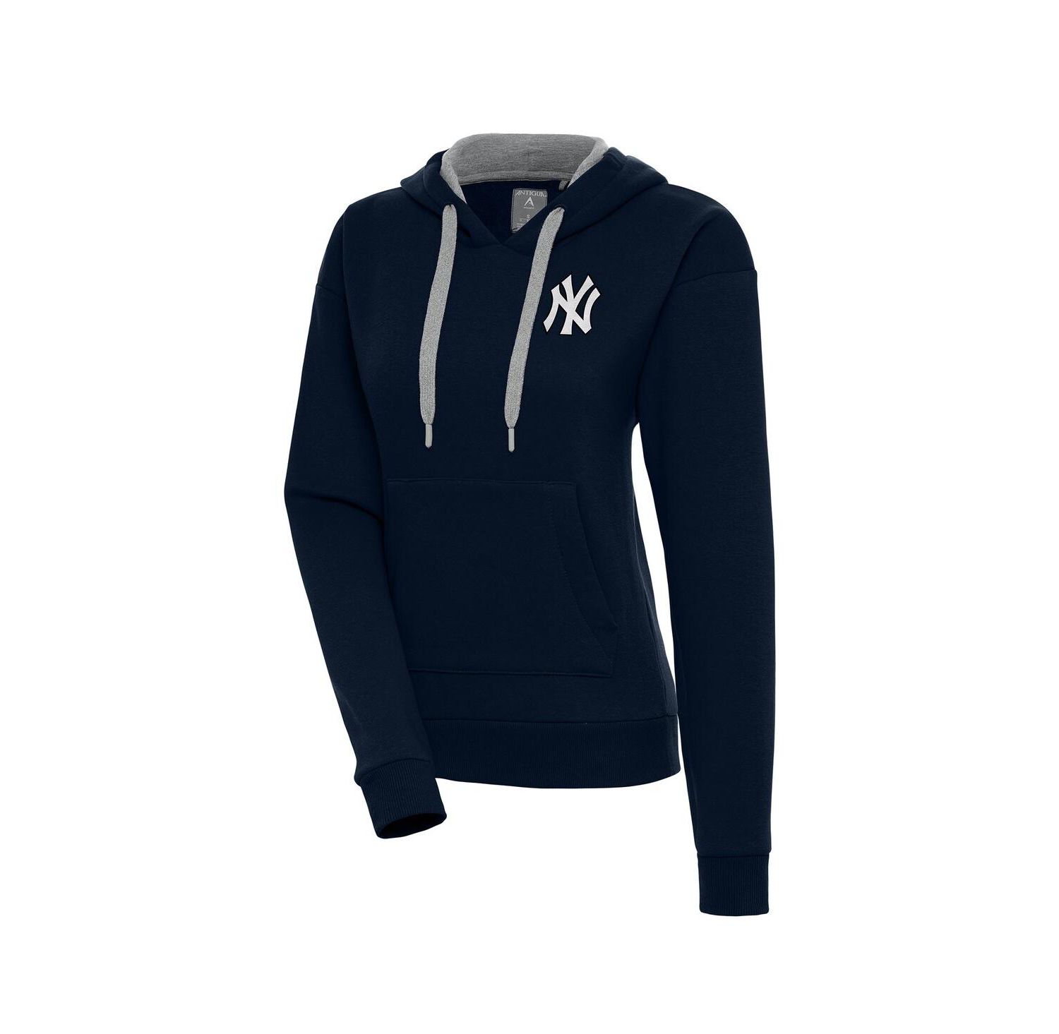 Women's Navy New York Yankees Brushed Metallic Victory Pullover Hoodie