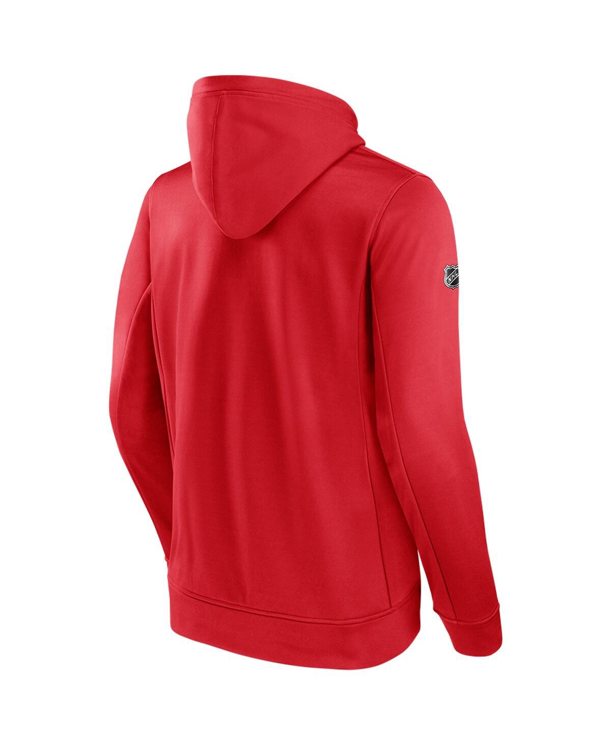 Fanatics Men's Red Wisconsin Badgers Iconic Fleece Down The Field Pullover Hoodie In Red