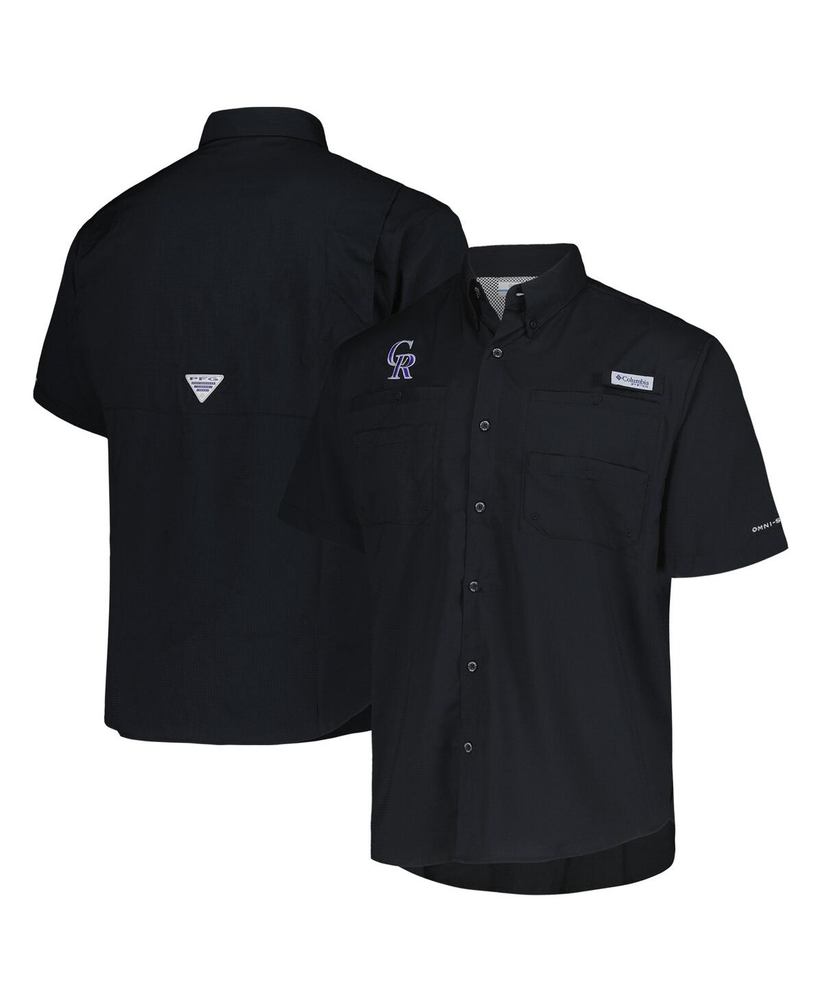 Shop Columbia Men's Black Colorado Rockies Tamiami Omni-shade Button-down Shirt