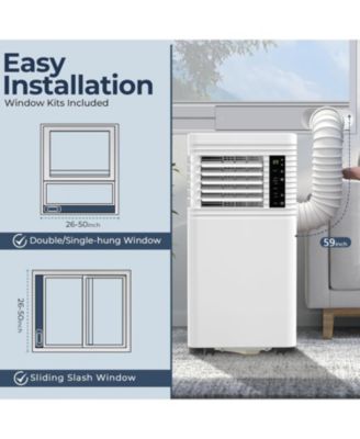 10,000 BTU Portable Air Conditioner with 4 Modes, 24H Timer, LED Display & Remote for Rooms up to 350 Sq Ft