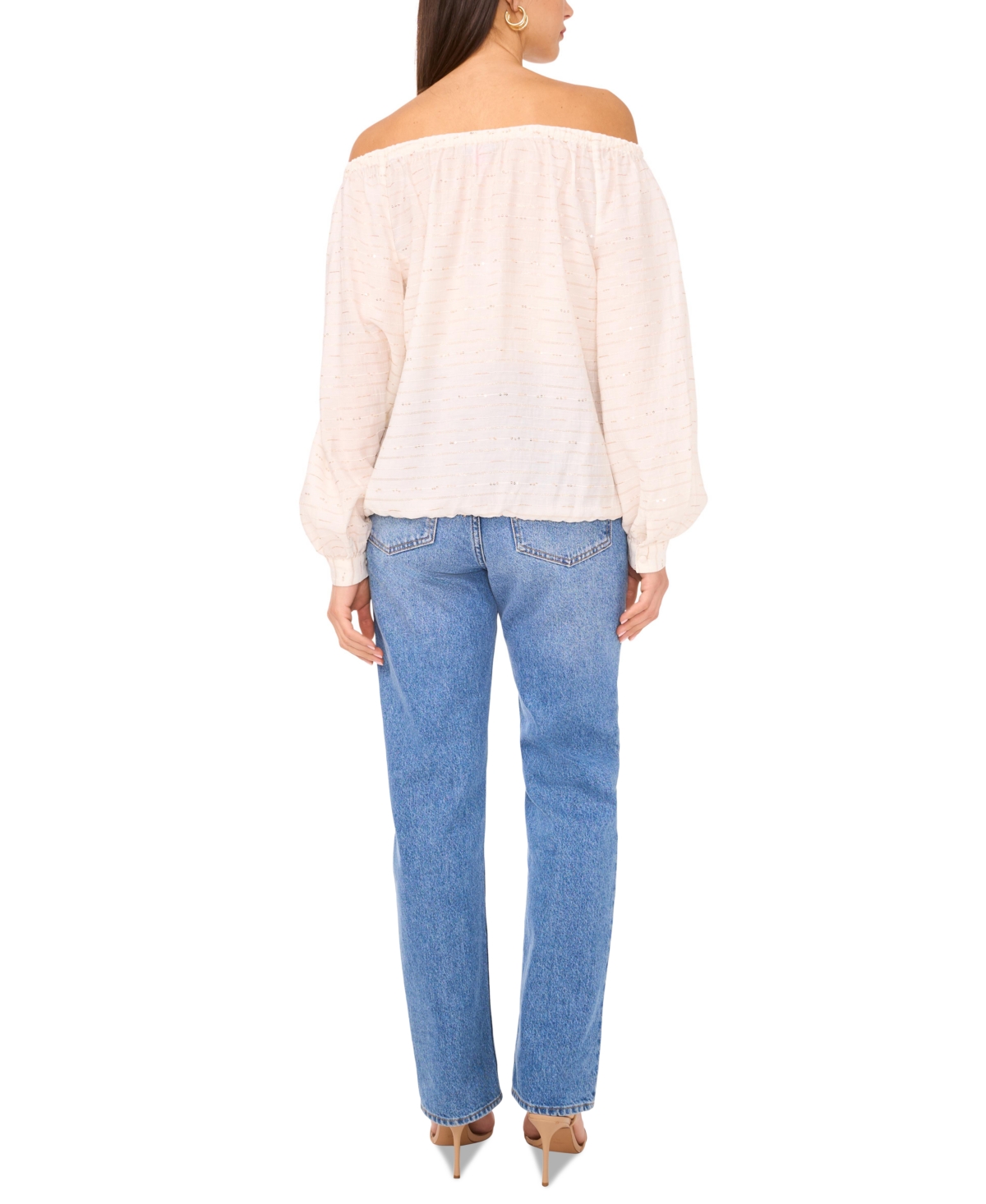 Shop Vince Camuto Women's Off-the-shoulder Blouson-sleeve Top