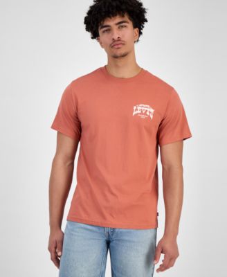 Men's Relaxed Fit Box Tab Short Sleeve Logo Graphic Crewneck T-Shirt