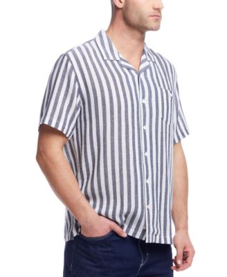 Men's Airtex Short Sleeve Striped Button-Front Camp Shirt