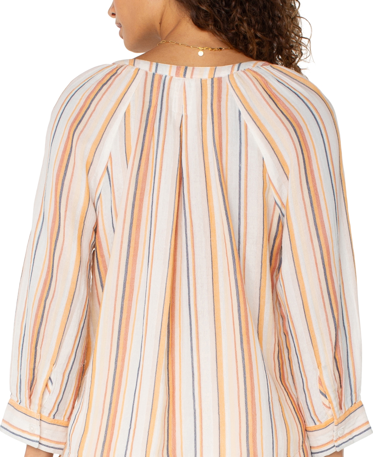 Liverpool Los Angeles Fray Hem Cotton Top In Multi
