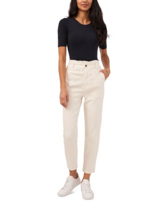 Women's Paperbag-Waist Slim Pants