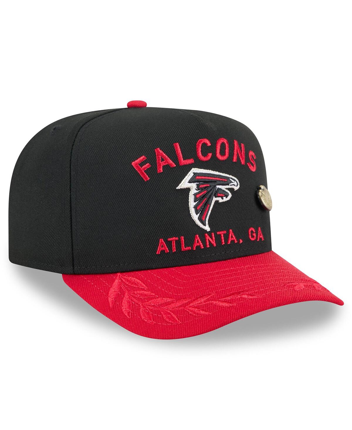New Era Men's Black/red Atlanta Falcons 2025 Nfl Draft On Stage A-frame 59fifty Fitted Hat In Black,red