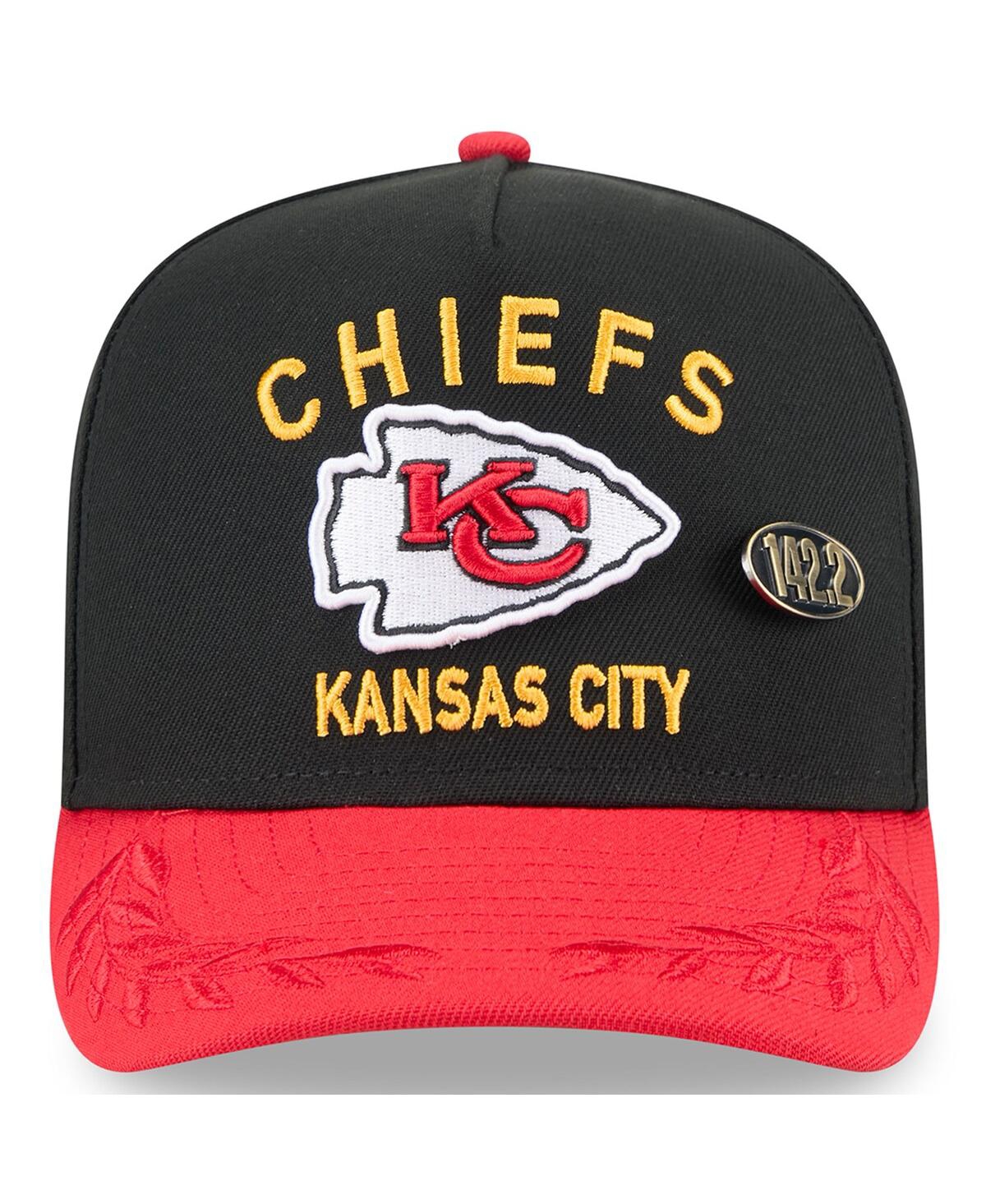New Era Men's Black/red Kansas City Chiefs 2025 Nfl Draft On Stage A-frame 59fifty Fitted Hat In Black,red