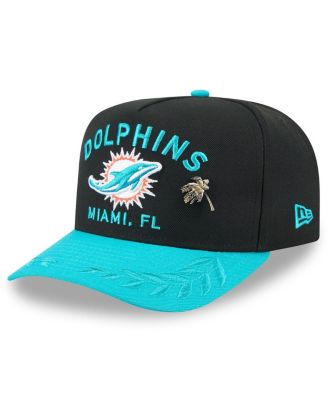 Men's Black/Aqua Miami Dolphins 2025 NFL Draft On Stage A-Frame 59FIFTY Fitted Hat