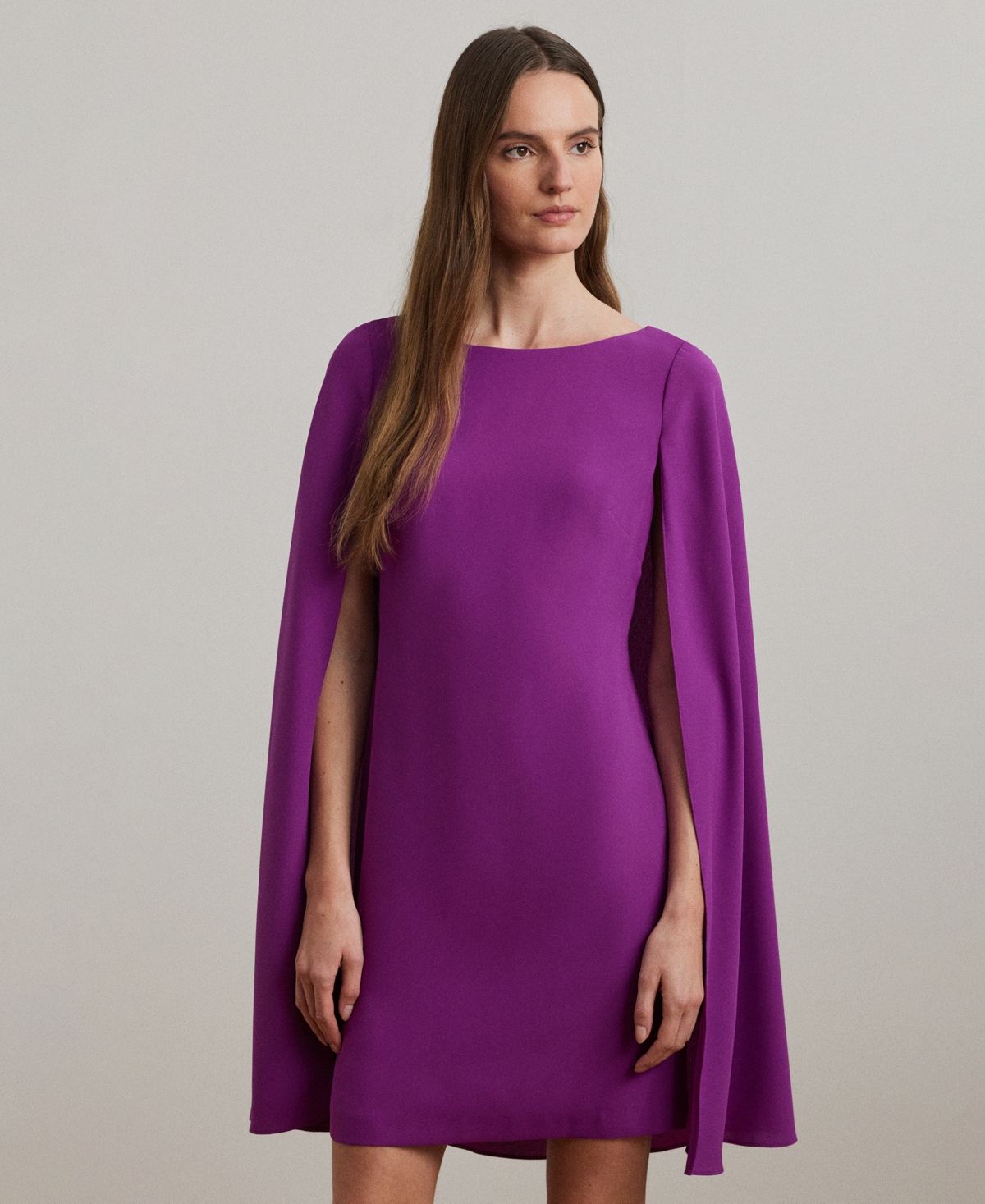 Ralph Lauren Women's Cape Georgette Cocktail Dress