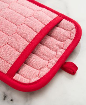 Honeycomb Quilted Chambray Pot Holder Set, 7" x 10"