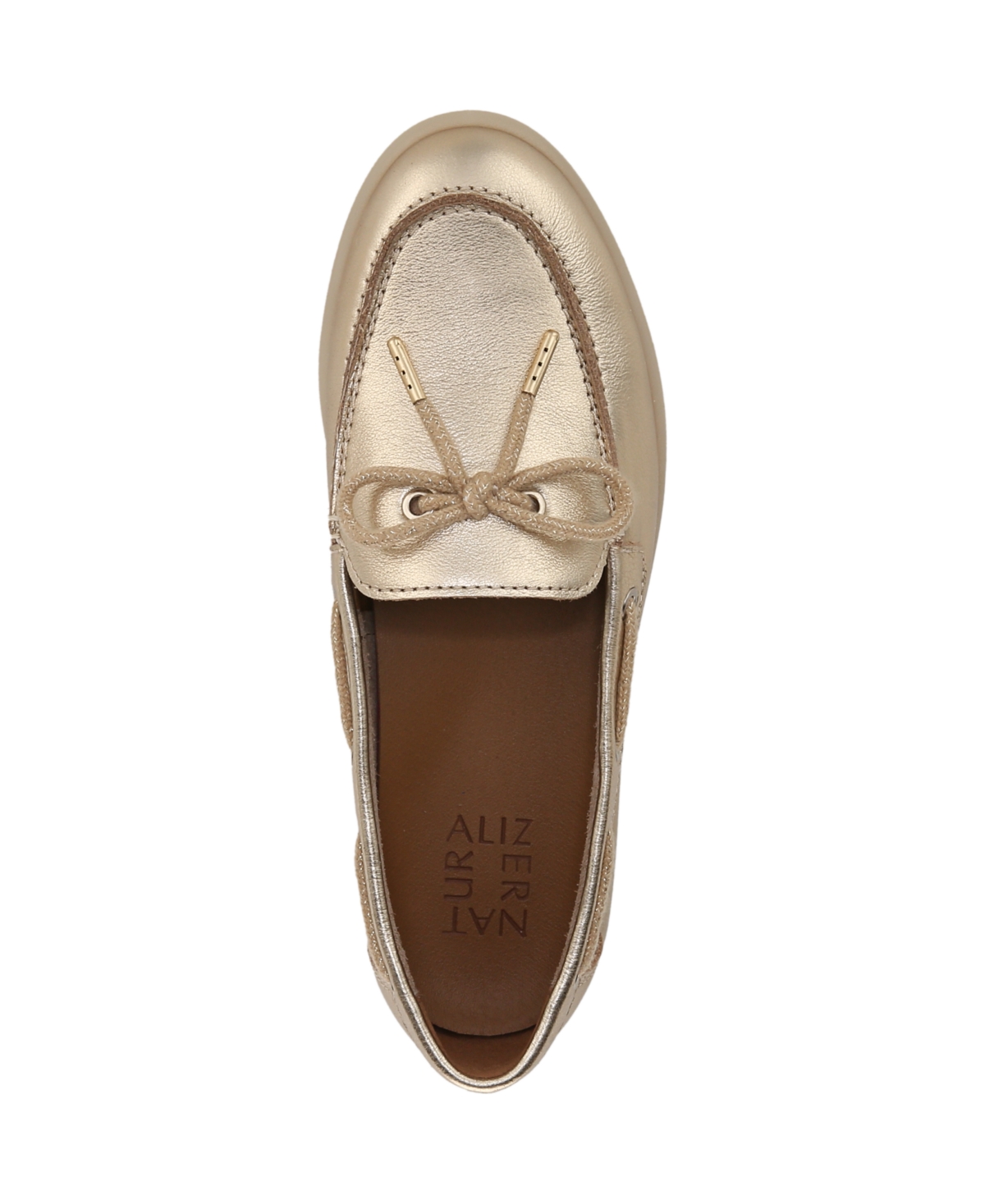 Naturalizer Keelboat Boat Shoe In Soft Gold Leather