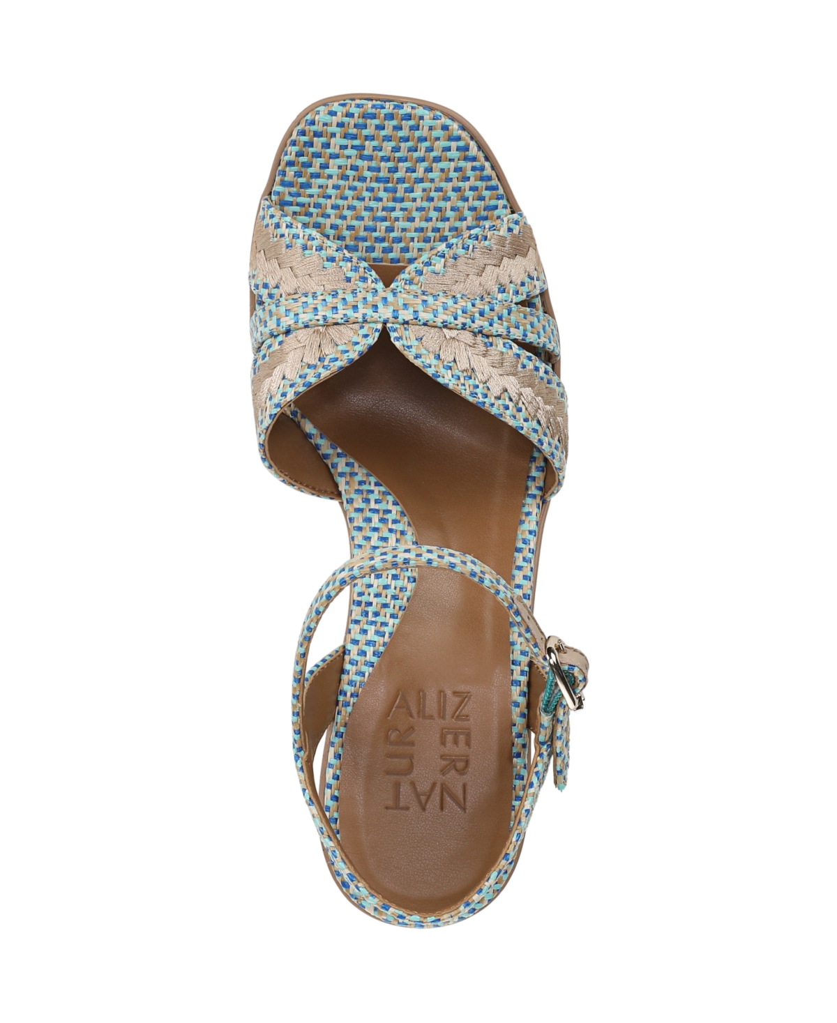 Naturalizer Katalina Platform Sandal In Blue Weave Fabric