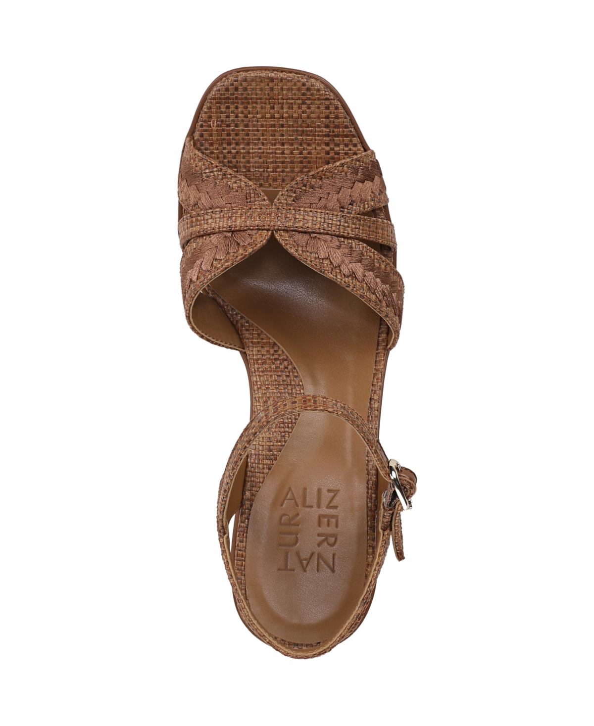 Naturalizer Katalina Platform Sandal In Brown Raffia Fabric
