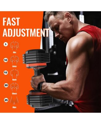 55LB 5-in-1 Adjustable Dumbbell – Anti-Slip Metal Handle, Quick Weight Change for Full-Body Home Gym Workouts