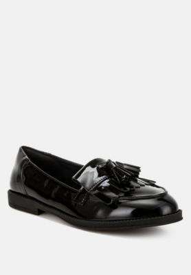 Womens Blaneth Tassel Faux Leather Loafers