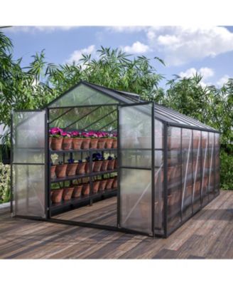 Premium 8'x12' Walk-In Greenhouse with Polycarbonate Walls and Aluminum Frame