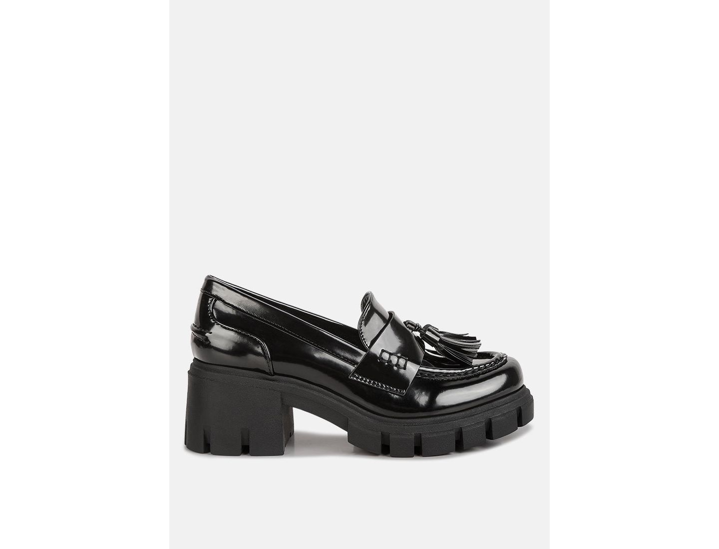 Женские туфли London Rag Jonah Platform Loafer, цвет: Чёрная искусственная кожа — фото 3