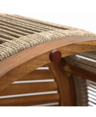 Outdoor Acacia Wood Rope Sides Round Drum Coffee Table