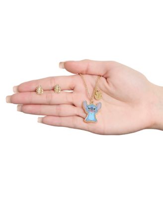 Stitch Jewelry Set - Stitch Necklace and Leaf Earrings