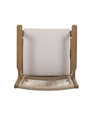 Streamdale Acacia Wood Armchairs with Rope Back and Cushions, Set of 2