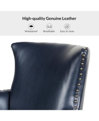 Aviles 29.2" W Leather Wingback Armchair