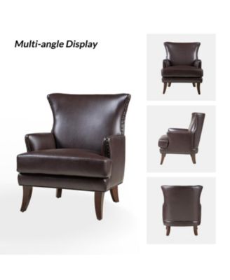 Aviles 29.2" W Leather Wingback Armchair