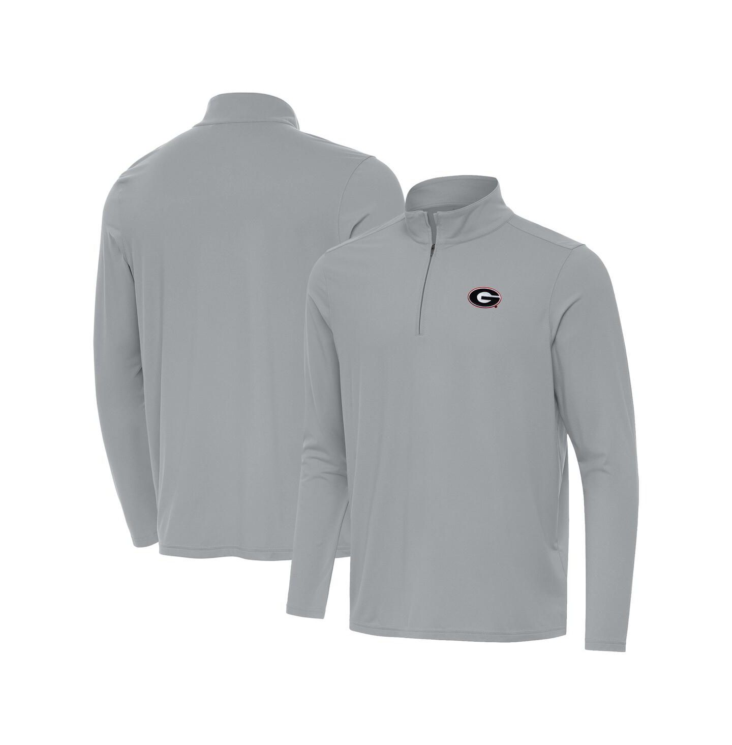 Мужской топ Antigua Gray Georgia Bulldogs Intent Quarter-Zip — фото 1