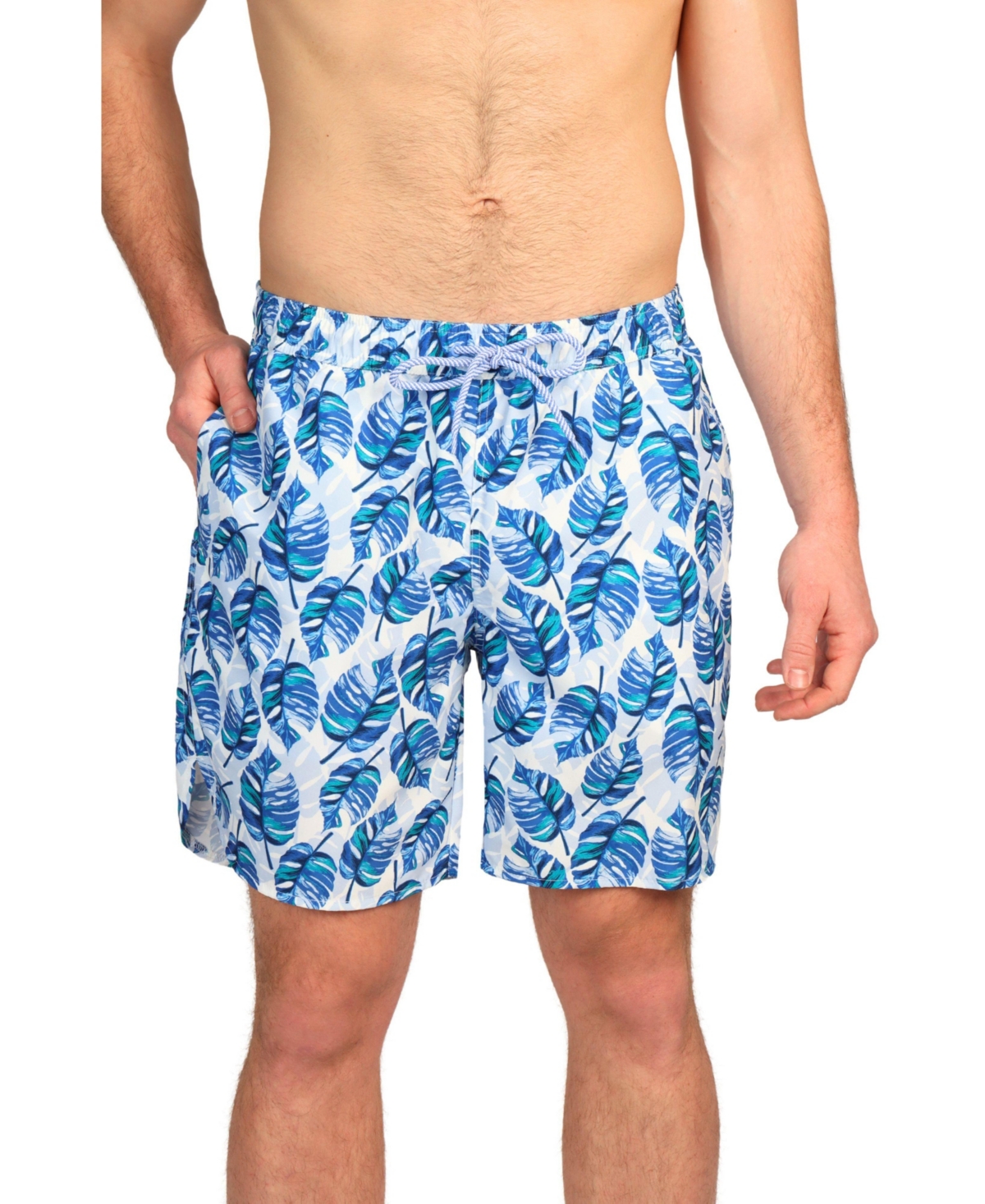 Men's Tropical Leaves Swim Shorts - Green